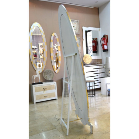 Espejo Vestidor Ovalo Plata y oro
