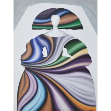 CUADRO MENINA ARCO IRIS
