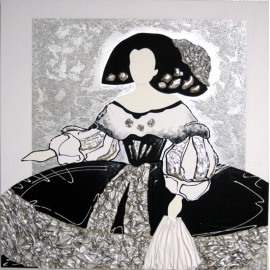 CUADRO MENINA BLANCO Y NEGRO