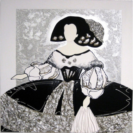 CUADRO MENINA BLANCO Y NEGRO