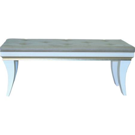 Banqueta dormitorio Blanco decapé y Capitoné