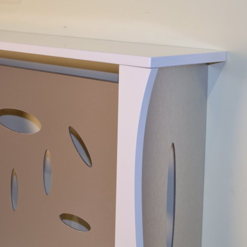 Cubreradiador moderno Blanco y Acero