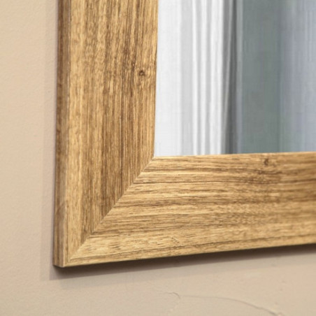 Mueble Recibidor consola Beige y Espejo Roble