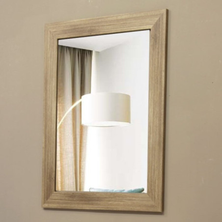 Mueble Recibidor consola Beige y Espejo Roble