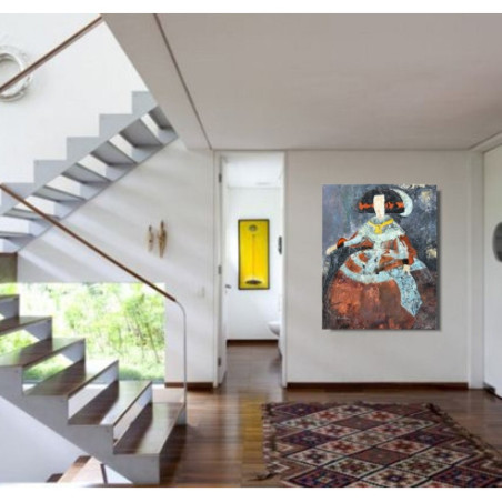 Cuadro grande con menina en rojo