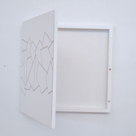 Cubre contador Blanco Grabado 49x49 cm.