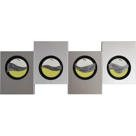 Cuadro aluminio-acero-pistacho