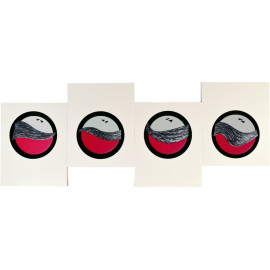 Cuadro aluminio blanco y fucsia