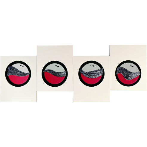 Cuadro aluminio blanco y fucsia