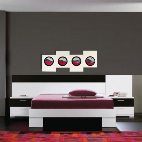 Cuadro aluminio blanco y fucsia