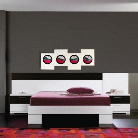 Cuadro aluminio blanco y fucsia