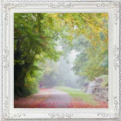 Cuadro Paisaje Otoñal marco Isabelino Blanco decapé