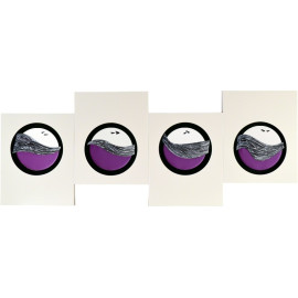 Cuadro aluminio blanco y morado