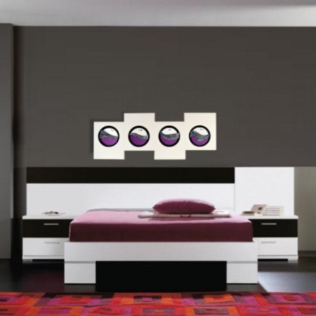 Cuadro aluminio blanco y morado