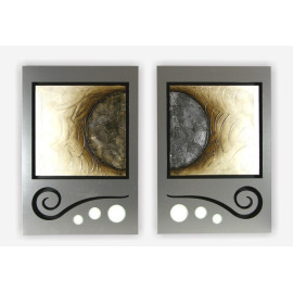 Set dos cuadros aluminio y pintura nacar