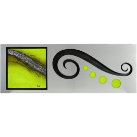 Cuadro aluminio y oleo pistacho