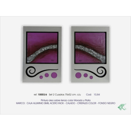 SET DOS CUADROS ALUMINO-MORADO