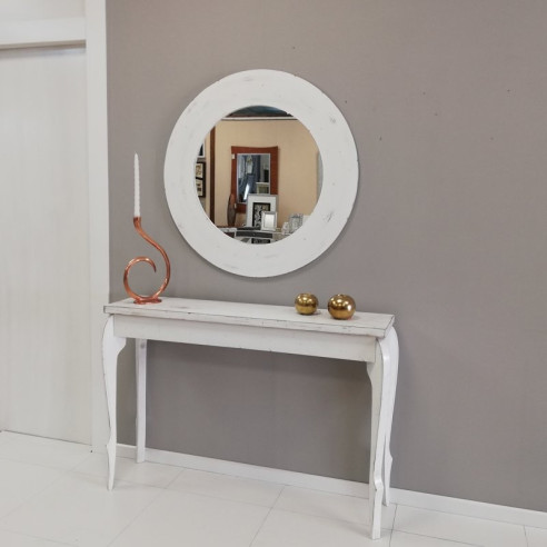 Mueble para entrada blanco decapé. Estilo vintage