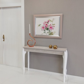 Mueble de entrada Fresno y blanco 2