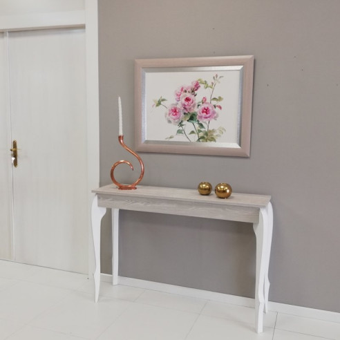 Mueble de entrada Fresno y blanco