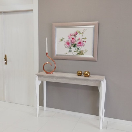 Mueble de entrada Fresno y blanco