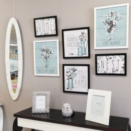 Composición con 6 cuadros blanco y negro