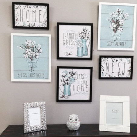 Composición con 6 cuadros blanco y negro