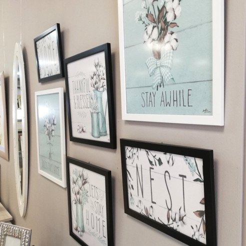 Composición con 6 cuadros blanco y negro