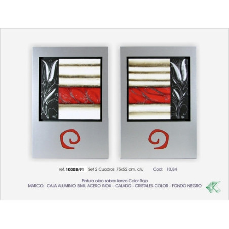 SET DOS CUADROS ALUMINO-ROJO