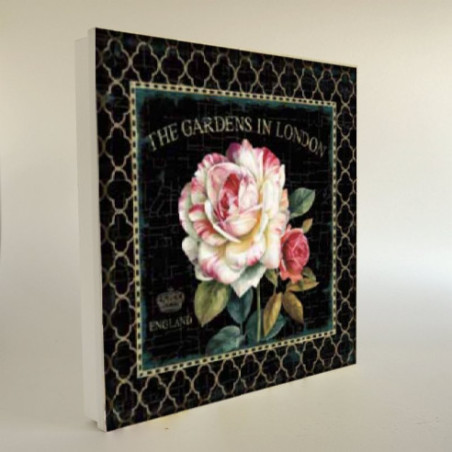 Cubrecotador blanco y negro GARDENS IN LONDON