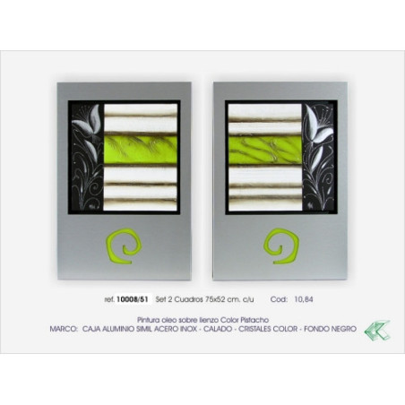 SET DOS CUADROS - ACERO-VERDE