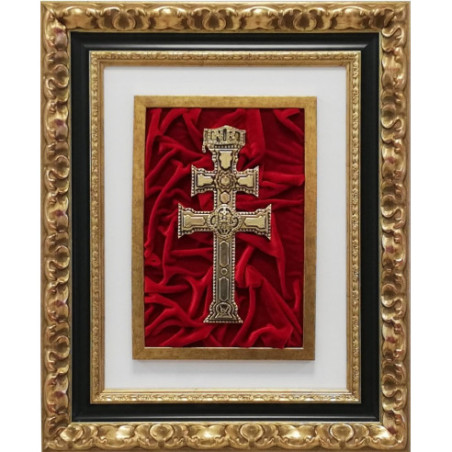 Cuadro Clásico con Cruz de Caravaca Oro Viejo