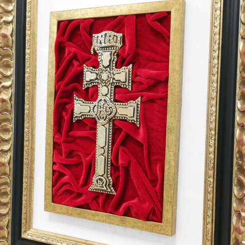 Cuadro Clásico con Cruz de Caravaca Oro Viejo