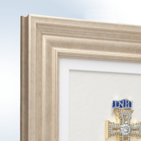 Cuadro Cruz de Caravaca oro-plata Marco Platino