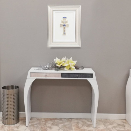 Cuadro Cruz de Caravaca oro-plata Marco Marfil-plata