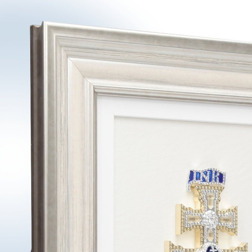 Cuadro Cruz de Caravaca oro-plata Marco Marfil-plata