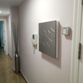 Tapa contador Plata y Blanco "Muro" 2