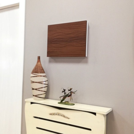 Cubre contador madera nogal y caja blanca