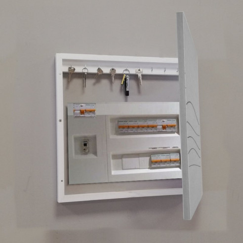 Cubre contador Aluminio plata OLAS con llavero