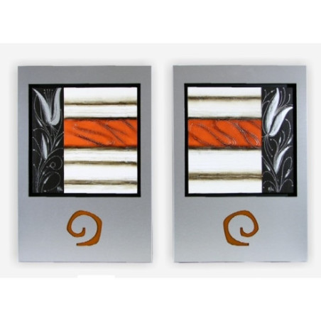 SET DOS CUADROS ACERO - NARANJA