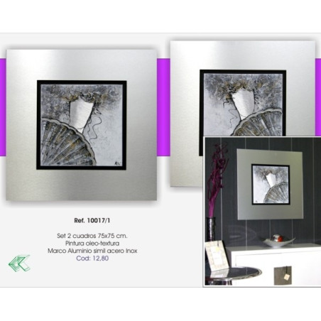 SET DOS CUADROS - ACERO - ABANICO