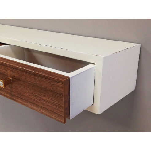 Repisa con cajones y Espejo Marco Beige