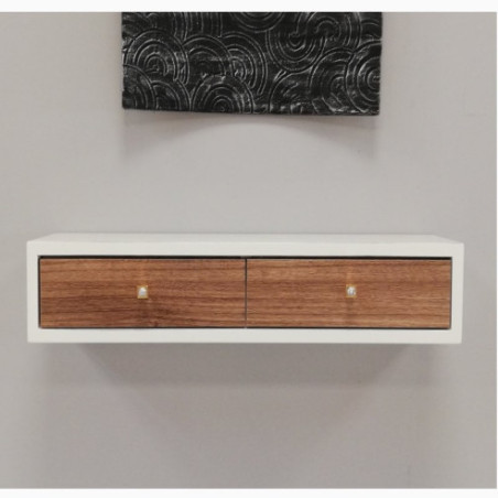 Repisa con cajones y Espejo Marco Beige