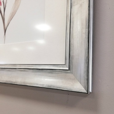 Set dos cuadros Flor marco plata