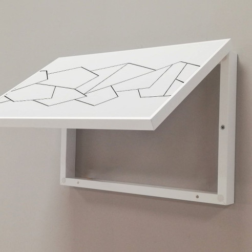 Cubrecontador Aluminio blanco Grabado MURO