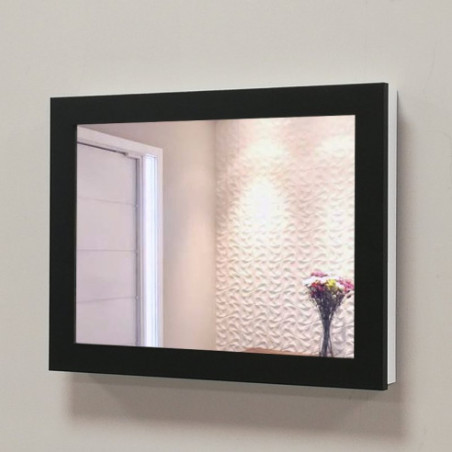 Cubrecontador negro y blanco espejo colgadores llaves