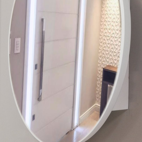 Cubre contador Espejo Circulo Blanco Lacado