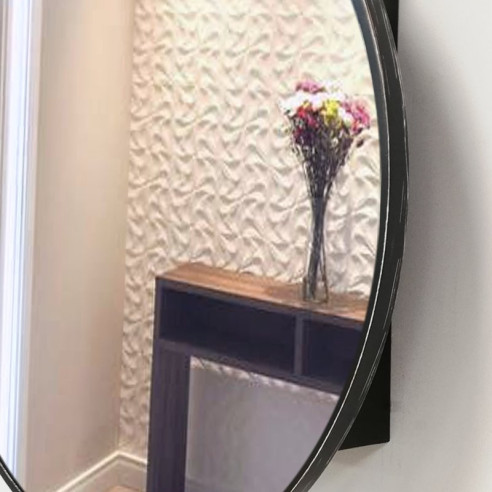 Cubre contador marco negro Espejo circulo