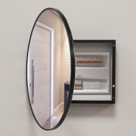 Espejo Circulo marco Blanco Cubrecontadores 2