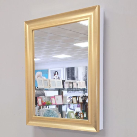 Espejo Tapa contador con marco dorado